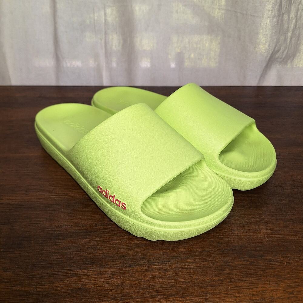 Adidas Adilette Lumia Slides in the Pulse Lime Green Womens cloudfoam sandals 8